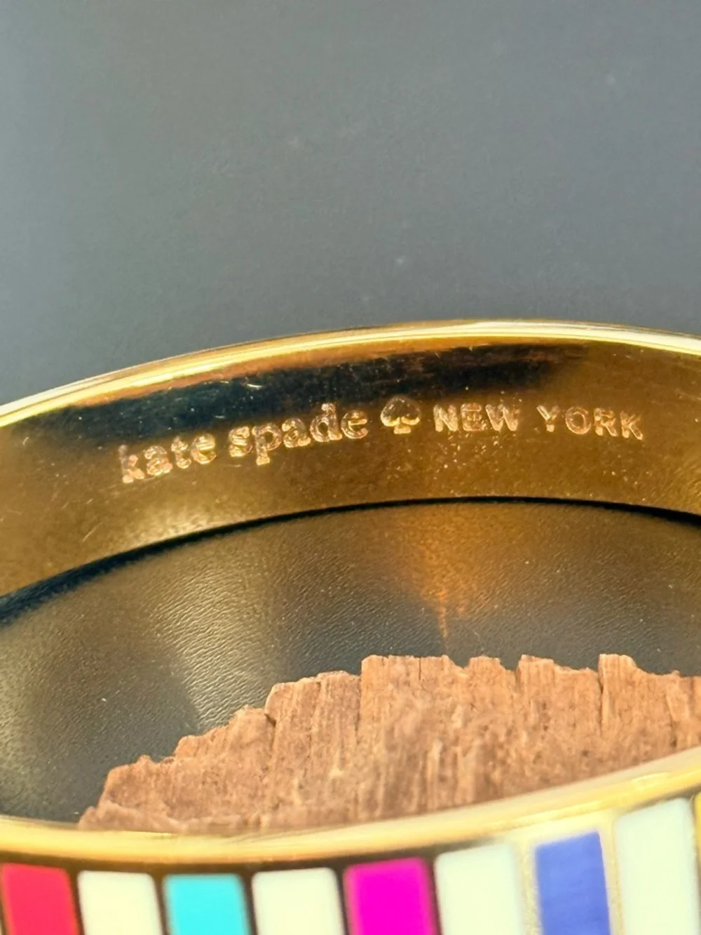 Kate Spade How Do You do Rainbow Stripe bangle bracelet - Picture 2 of 7